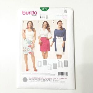 Burda 6679 Pencil Skirt Sewing Pattern Plus Size